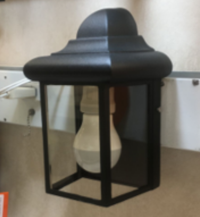 FAROL EXTERIOR 1L E27 VIDRIO COLOR NEGRO